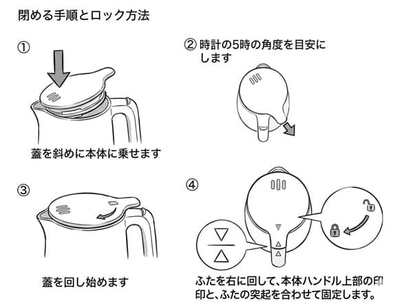ソイリッチの蓋の閉め方